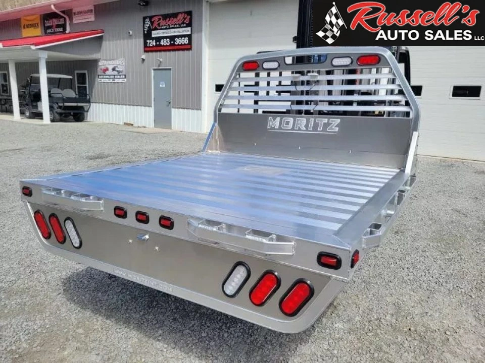 New Moritz International TBA7-7 SRW ALUMINUM 6.5' Flatbed w/Trap Door and Gooseneck Hitch Plate