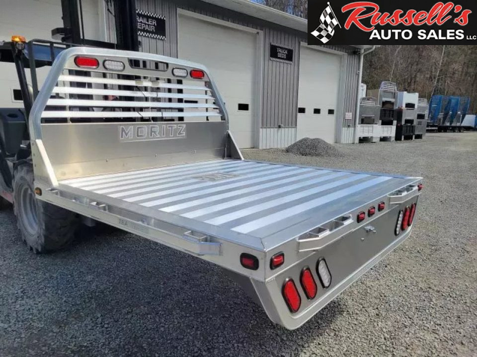 New Moritz International TBA7-7 SRW ALUMINUM 6.5' Flatbed w/Trap Door and Gooseneck Hitch Plate