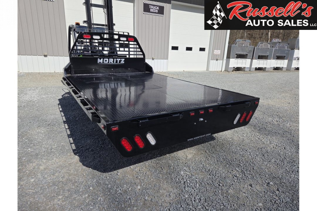 New Moritz International TB8-114 84'' CA DRW Flatbed w/Trap Door and Gooseneck Hitch Plate