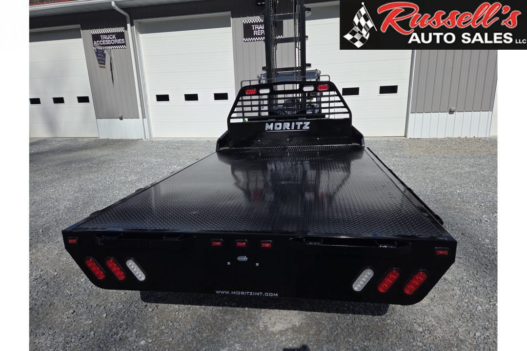 New Moritz International TB8-114 84'' CA DRW Flatbed w/Trap Door and Gooseneck Hitch Plate