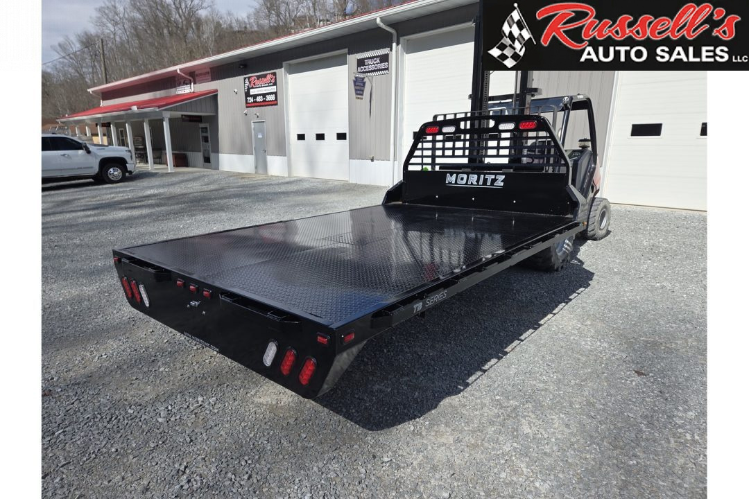 New Moritz International TB8-114 84'' CA DRW Flatbed w/Trap Door and Gooseneck Hitch Plate
