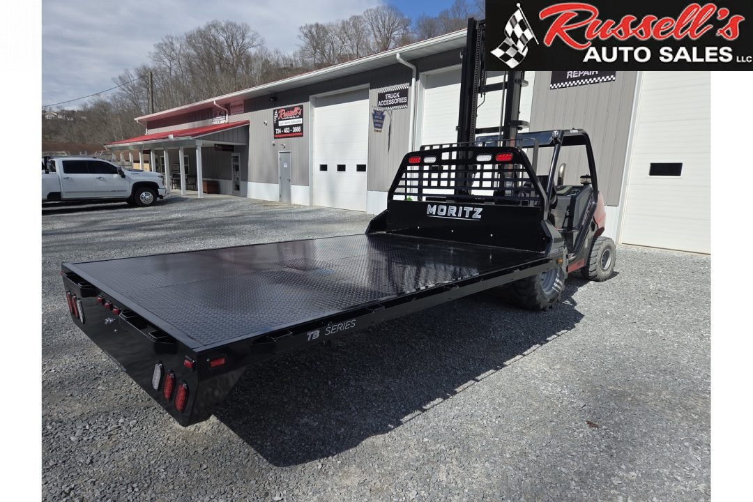 New Moritz International TB8-114 84'' CA DRW Flatbed w/Trap Door and Gooseneck Hitch Plate