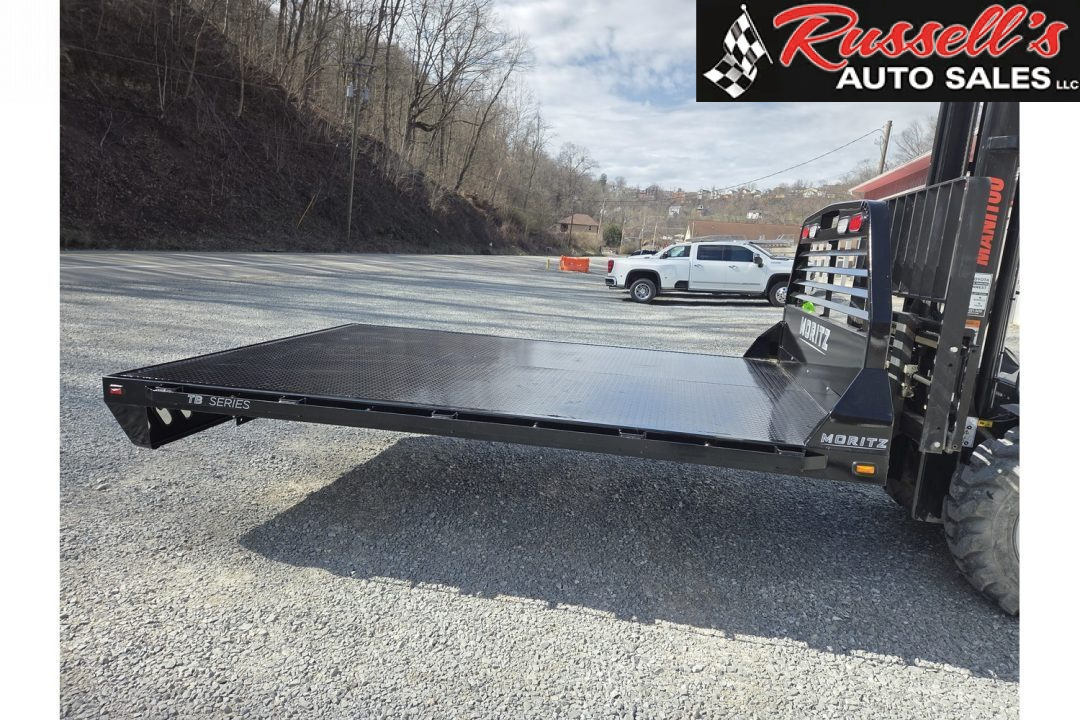 New Moritz International TB8-114 84'' CA DRW Flatbed w/Trap Door and Gooseneck Hitch Plate