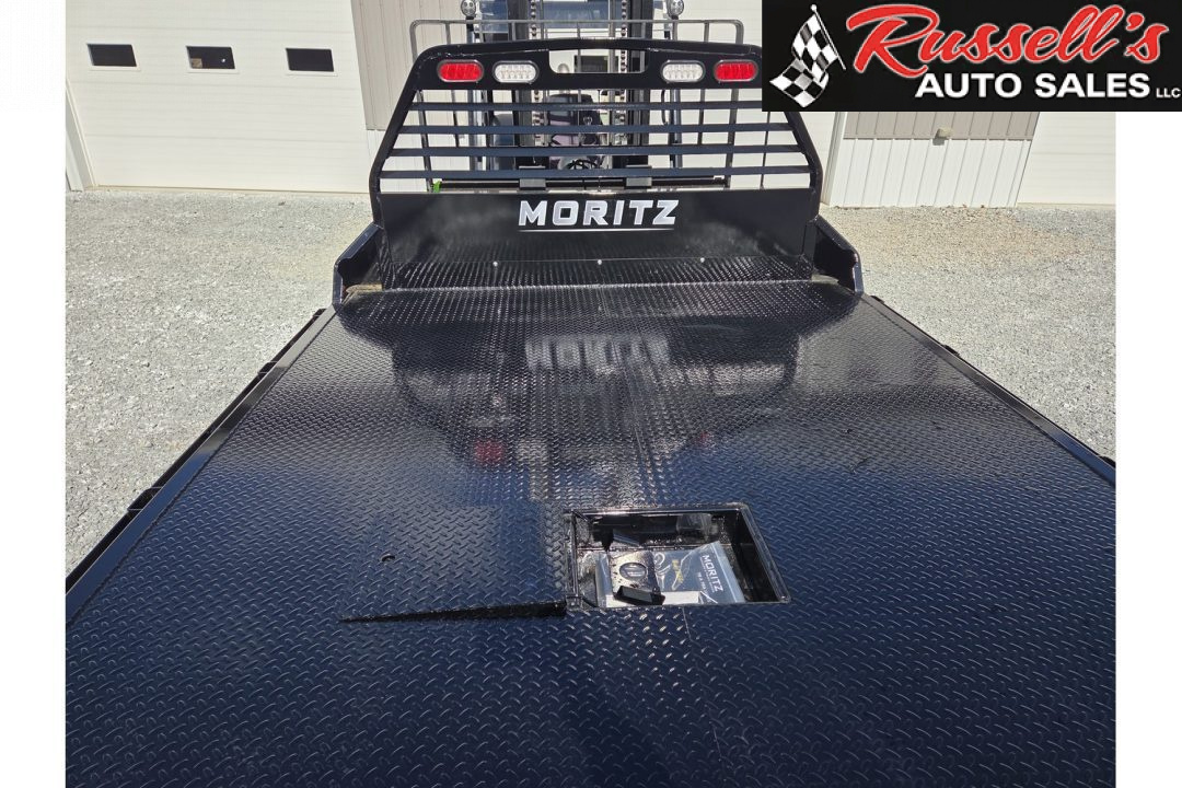 New Moritz International TB8-114 84'' CA DRW Flatbed w/Trap Door and Gooseneck Hitch Plate