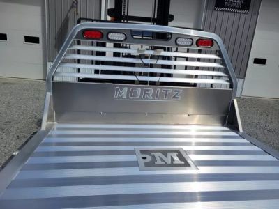 New Moritz International TBA7-7 SRW ALUMINUM 6.5' Flatbed w/Trap Door and Gooseneck Hitch Plate