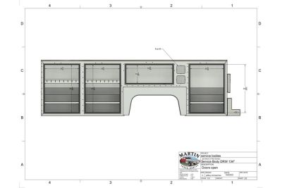 New Martin Truck Bodies Aluminum SSB Service Body DRW 84" CA Cab and Chassis White