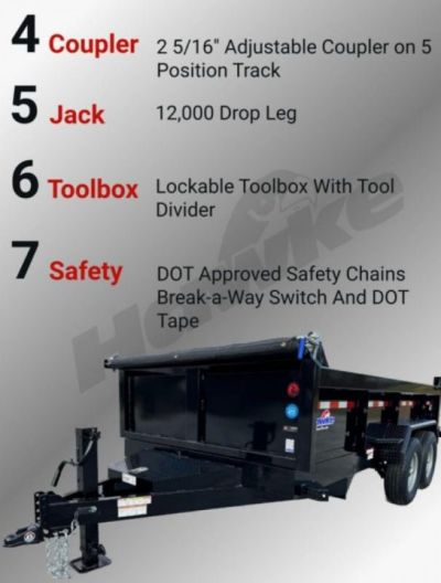 New 2027 Hawke Trailers 7X14 14K Low Pro Dump Trailer