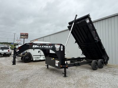 New HillCrest Dump 7x16 GN 2' 17,600 GVWR W/ HD Tube Ramps