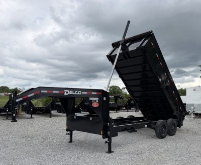 New 2026 Delco Trailers GN/ Telescopic 7x16 ( 3ft Sides) 14K Dump Trailer
