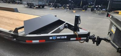 New 7 x 20 EF16 BWISE I-Beam Flat Deck Equipment Trailer 17.6k *Hammertone Black**FULL WIDTH RAMPS
