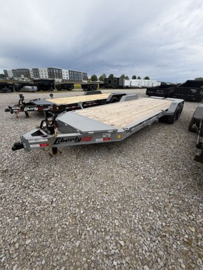 New 2026 LIBERTY LE16K83X19+3B8 Equipment Trailer 83X22 TA DOVETAIL W/ MAMMOTH RAMPS (GVW:17500) BATTLESHIP GREY