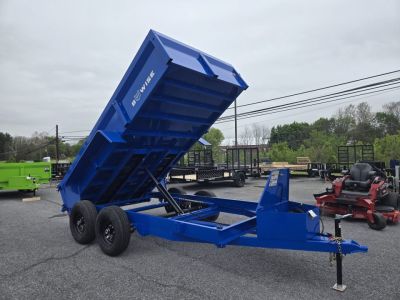 New 6 x 12 B-WISE LE Series Low Profile Dump Trailer, 10K GVWR **Blue w/Combo Gate, Ramps, D-rings