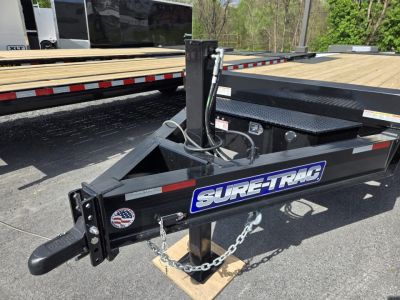 New 8.5 x 22 Sure-Trac HD Power-Tilt Deck Over Equipment Trailer 15K GVWR **w/ Hydraulic Jack, Winch Plate
