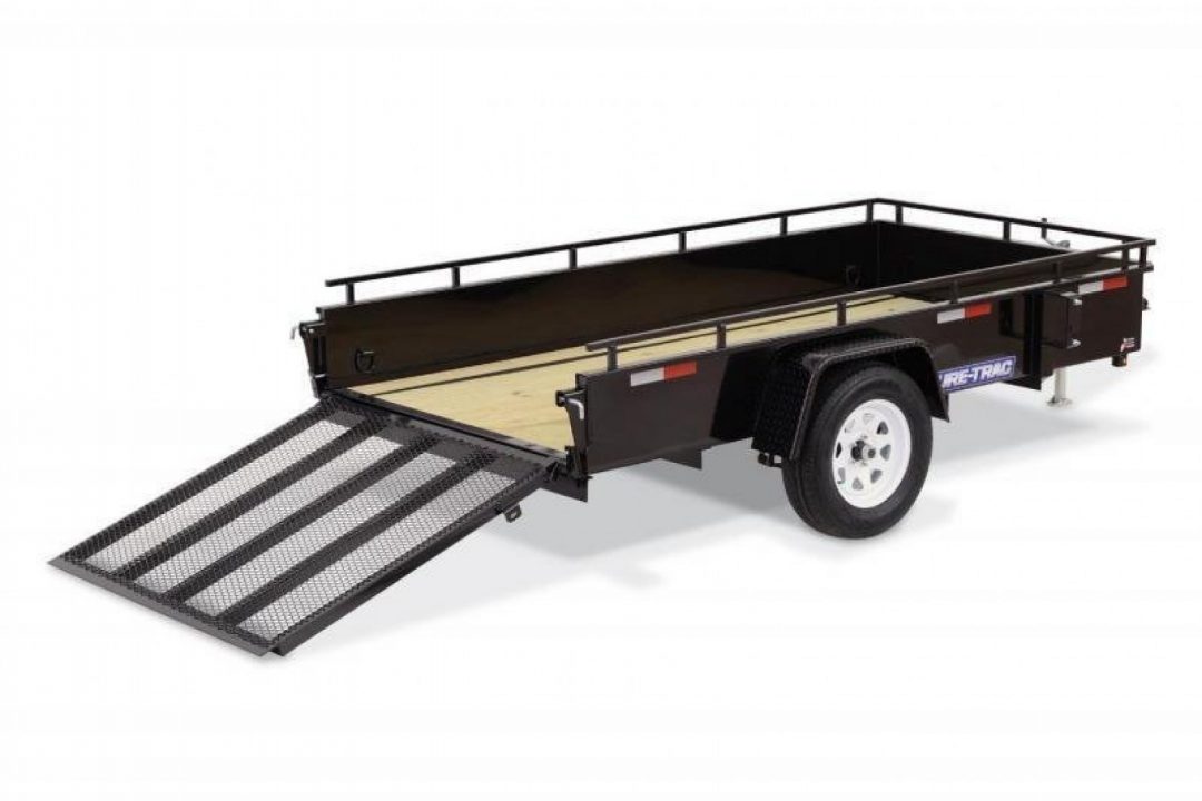 New 6 x 10 Sure Trac Steel High Side Utility Trailer, 3k GVWR ***w/Spring Assist Fold-Flat Gate, Spare Tire Mount, Set Back Jack