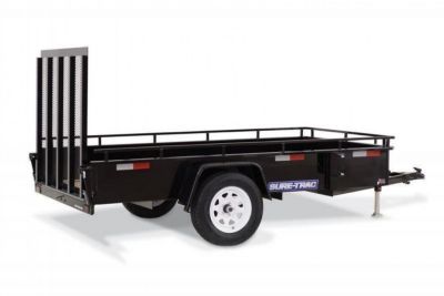 New 6 x 10 Sure Trac Steel High Side Utility Trailer, 3k GVWR ***w/Spring Assist Fold-Flat Gate, Spare Tire Mount, Set Back Jack