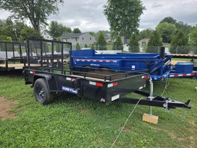 New 6 x 10 Sure Trac Steel High Side Utility Trailer, 3k GVWR ***w/Spring Assist Fold-Flat Gate, Spare Tire Mount, Set Back Jack