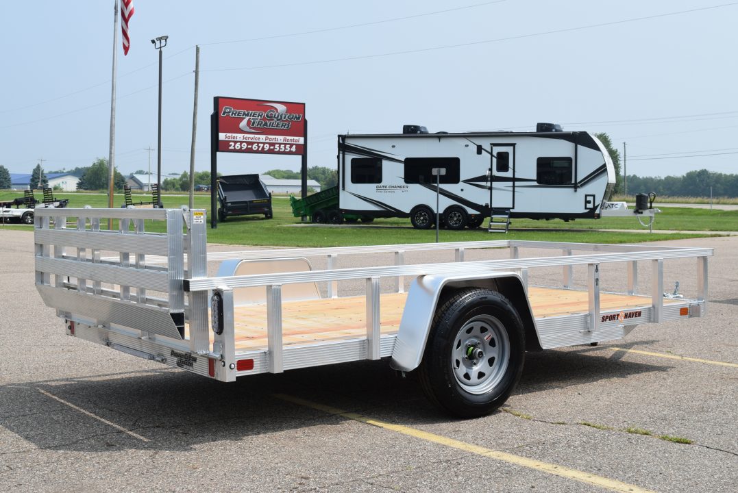 New 2026 Sport Haven 6x12 Aluminum Utility Trailer W/ BI-FOLD RAMP GATE