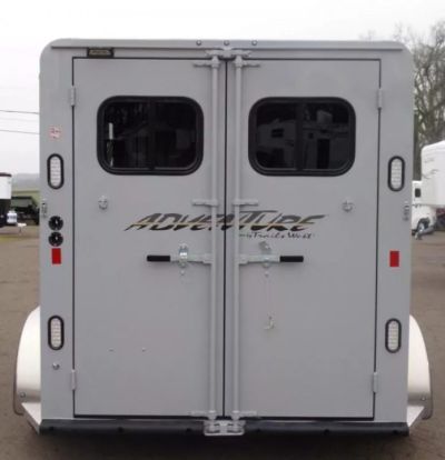 New 2027 Trails West Adventure MX II 2H-Grey-Swing out saddle rack-Water Tank-7' Tall Horse Trailer