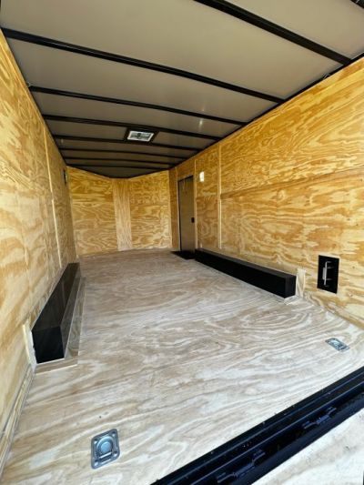 New 2026 8.5x16 Car Hauler-5200 Torsion- White poly- Blackout- Enclosed Trailer