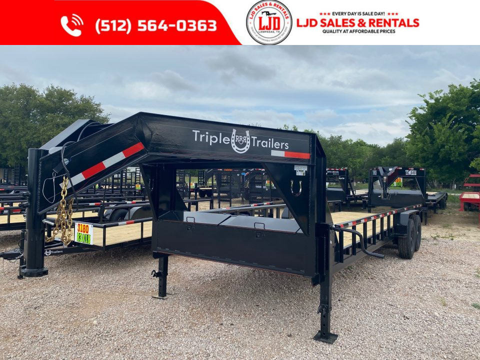 New 2026 Triple R - 24' Gooseneck Equipment Trailer - 14 Ply Tires