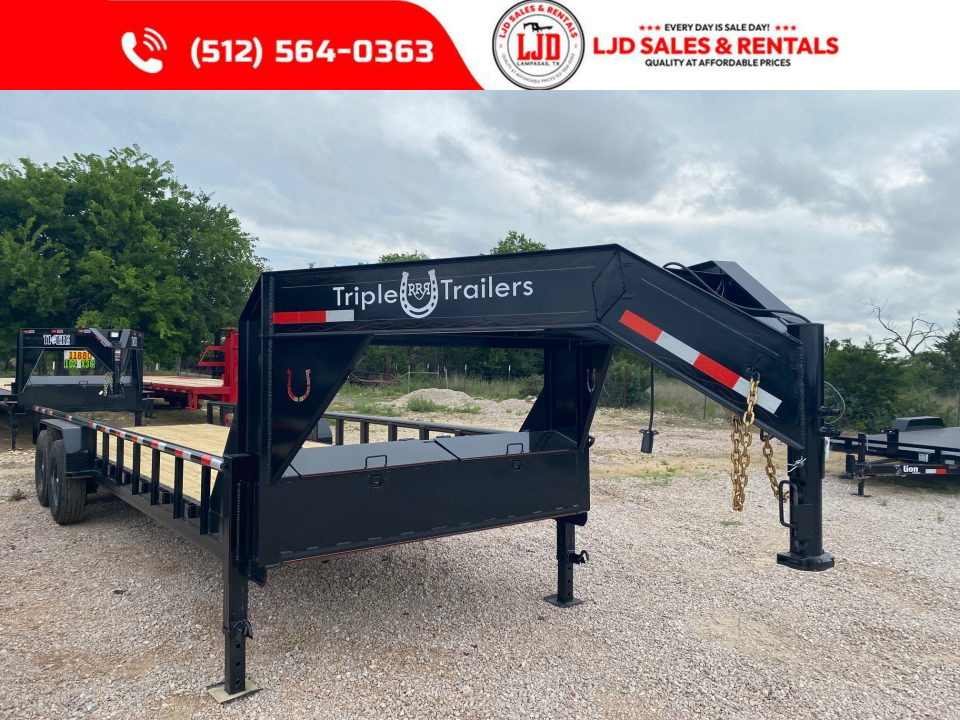 New 2026 Triple R - 24' Gooseneck LowboyTrailer - 14 Ply Tires