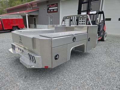 New Martin Truck Bodies Aluminum Gooseneck Service Body DRW 60" CA Cab and Chassis Diamond Tread. LIGHTED COMPARTMENTS