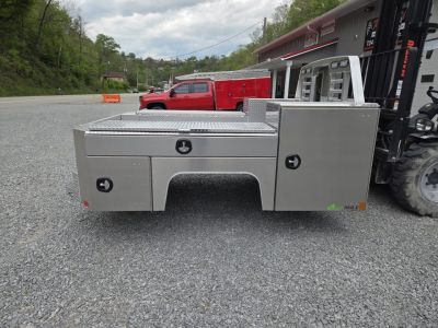 New Martin Truck Bodies Aluminum Gooseneck Service Body DRW 60" CA Cab and Chassis Diamond Tread. LIGHTED COMPARTMENTS