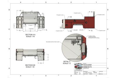 New Martin Truck Bodies Aluminum Gooseneck Service Body DRW 60" CA Cab and Chassis Diamond Tread. LIGHTED COMPARTMENTS