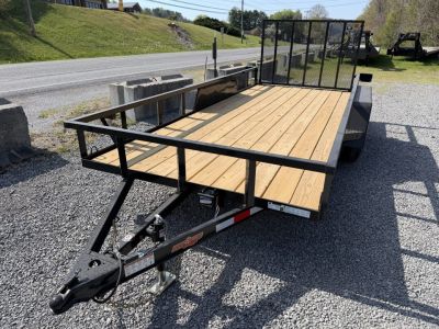New 2026 Down 2 Earth 82X18Utility Trailer, Tube Top Rail, Spring Assist Tube Gate, Tread-plate Fenders