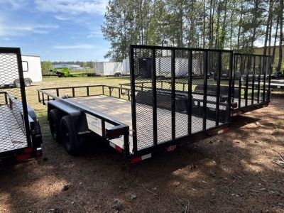 New 2026 Down 2 Earth 82X18Utility Trailer, Tube Top Rail, Spring Assist Tube Gate, Tread-plate Fenders