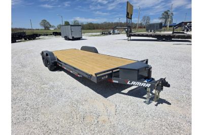 New 2026 Lamar 83X22 TANDEM 10K CAR HAULER W/2' STEEL DOVE & SLIDE OUT RAMPS / TOOLBOX