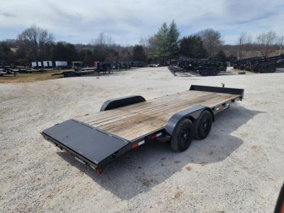 Used 2023 Rice Trailers 82x20 Tandem 10K Carhauler w/ Slide In Ramps