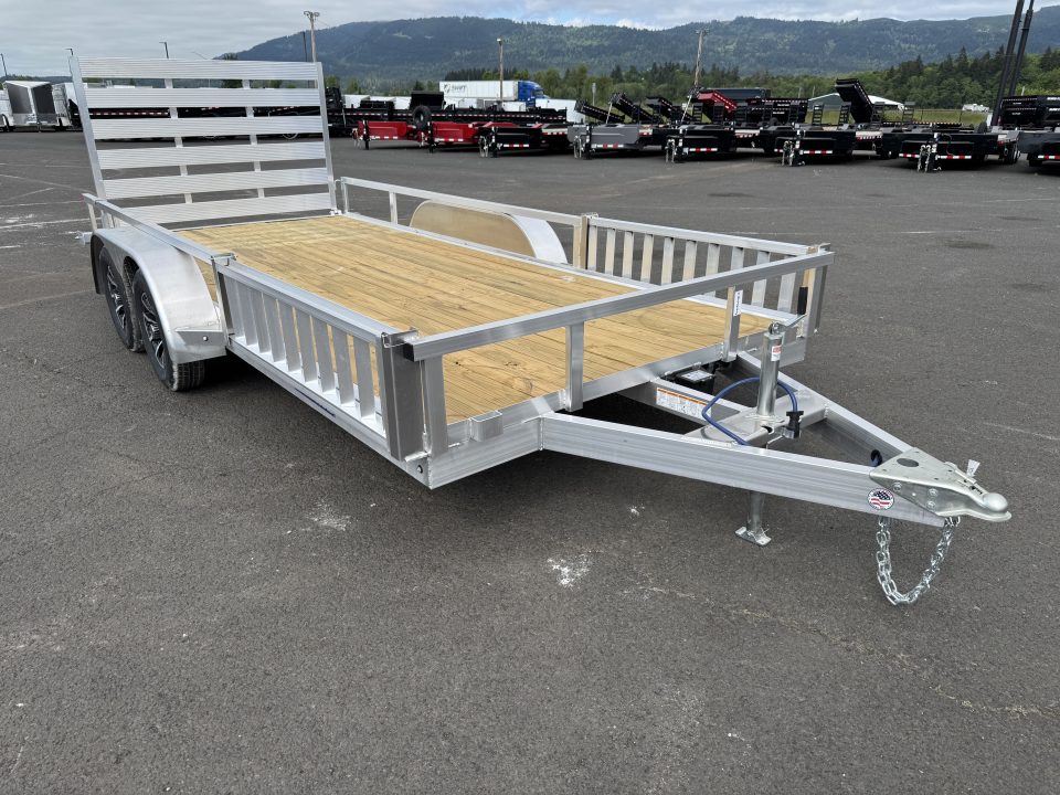 New 2026 Sure-Trac 7x16 Aluminum ATV Tube Top Utility Trailer 7k GVWR