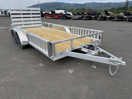 New 2026 Sure-Trac 7x16 Aluminum ATV Tube Top Utility Trailer 7k GVWR