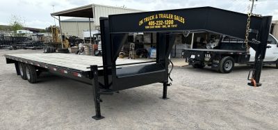 New 2026 Road Boss 25' Tandem Axle Gooseneck Flatbed with 8ks Equipment Trailer