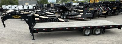 New 2026 Road Boss 25' Tandem Axle Gooseneck Flatbed with 8ks Equipment Trailer