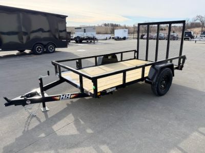 New 2026 H&H Black 66 x10' 3k Rail Side Utility Trailer
