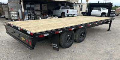 New 2026 Road Boss 20' Tandem Axle Gooseneck Flatbed with 7ks Equipment Trailer