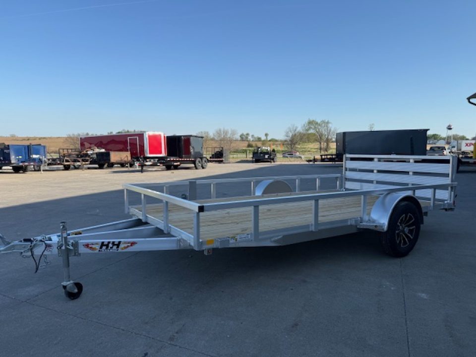 New 2026 H&H Aluminum 82"x14' 3k Rail Side Utility Trailer
