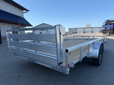 New 2026 H&H Aluminum 82"x14' 3k Rail Side Utility Trailer