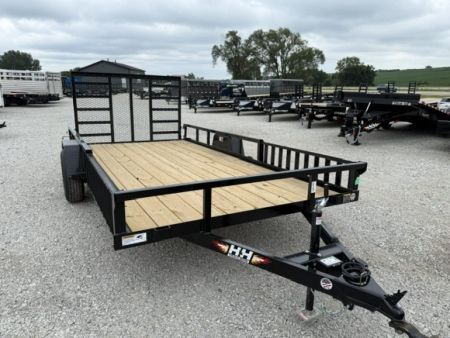 New 2026 H&H Black 82 x14' 5k Brake ATV Trailer