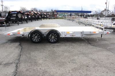New 2026 H & H Trailer 7' x 18' Heavy Duty Aluminum Car Hauler - Slide In Ramps - 7000# GVW