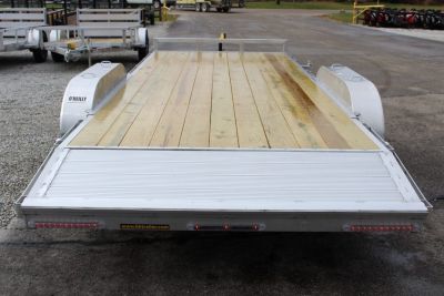 New 2026 H & H Trailer 7' x 18' Heavy Duty Aluminum Car Hauler - Slide In Ramps - 7000# GVW