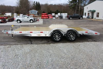 New 2026 H & H Trailer 7' x 18' Heavy Duty Aluminum Car Hauler - Slide In Ramps - 7000# GVW