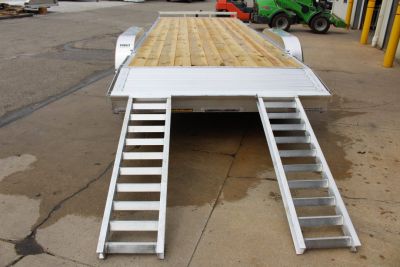 New 2026 H & H Trailer 7' x 20' Heavy Duty Aluminum Car Hauler - Slide In Ramps - 9900# GVW