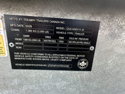 New 2026 Triumph Trailers GU4-SA6X10-35 Utility Trailer