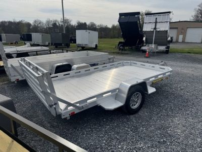 New 2027 Aluma 7712H-S-BT Bifold Gate Utility Trailer FALL CLEARANCE IN STOCK ONLY