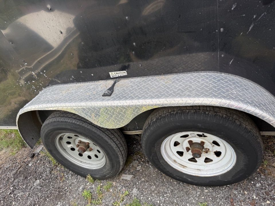 Used 2022 7x16 Black Enclosed Cargo Trailer | Tandem Axle (C080020)