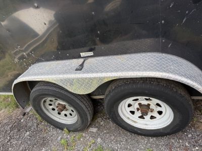 Used 2022 7x16 Black Enclosed Cargo Trailer | Tandem Axle (C080020)
