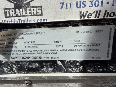 Used 2022 7x16 Black Enclosed Cargo Trailer | Tandem Axle (C080020)